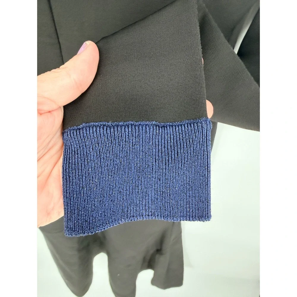 Victoria Beckham Lurex Midi Dress NWT Black Navy Flare Quiet Luxury US8